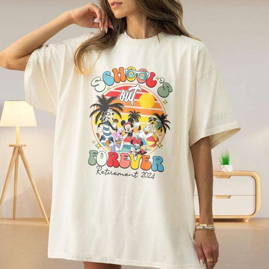 Camiseta "Se acabaron las clases para siempre", Jubilación 2025, Camiseta de fin de curso, Camiseta de jubilación "Se acabaron las clases para siempre". - Blanco - Ver 1