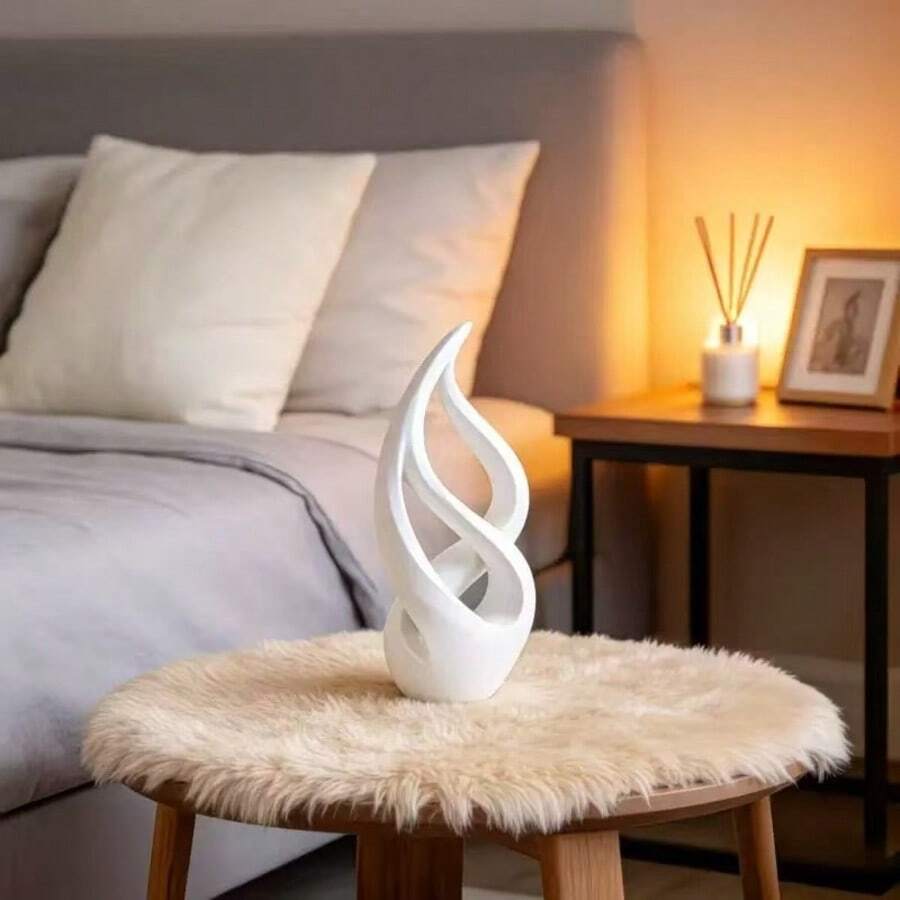 Modern Abstract 3D Printed Sculpture – Black And White Fluid Curve Art Statue, Minimalist Home Decor, Suitable For Living Room, Bedroom, Office, Unique Gift Choice - 1PC - View 1