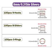 HSDOUBLE 300pcs/Pack Metal Bra Rings, Sliders, Bra Strap Hooks, Adjustable Buckles, Lingerie Strap Adjustment Accessories, Used For Lingerie Swimwear Adjustment Sewing Accessories - 300pcs - View 9