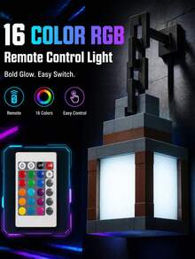 1pc RGB Pixel Night Light With Remote Control - 16 Colors, USB Rechargeable, Wireless Wall Light & Bedside Lamp, Home Decor, Room Atmosphere, Holiday Decoration, Cosplay Accessory [500 MAh] - 16-color RGB Pixel Light - View 3