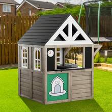 Outdoor Wooden Playhouse, Modern Cedar Playhouse For Age 2-10 Years Kids, Garden Games Cottage, Country Style Cedar Playhouse With Working Door, Window, Flower Pot Holder, Grill, Stove, And Sink - Age 2-10 Years - View 9