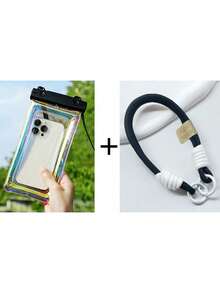 防水手機袋 鐳射防水袋 游泳袋 IPX8 防水手機殼 相容 iPhone 手機防水袋 適用海灘與郵輪必需品 觸控螢幕 附掛繩 適用潛水、旅行、海灘、獨木舟、划船、郵輪、水上樂園、激流泛舟 觸控螢幕手機收納袋 可收納護照、錢包、鑰匙 觸控螢幕游泳裝備收納袋 送禮給女性、男性、女孩、男孩、妻子、伴侶、學生 情人節、母親節、生日、畢業禮 - 彩色 - 查看 12