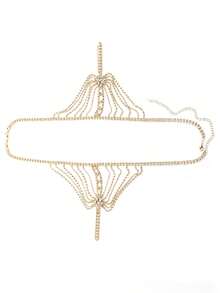 Fashionable Hot-Selling Multi-Layer Rhinestone Tassel Shoulder Chain Bridal Wedding Women's Crystal Sparkling Shawl Body Chain - Multicolor - View 9