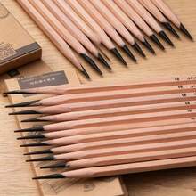 Marie's Natural Wood Charcoal Pencil Series Soft/Medium/Hard Charcoal 12pcs/Box Natural Wood Hexagonal Barrel Comfortable Grip Uniform Charcoal Core Break-Resistant Suitable For Sketching, Quick Drawing, Hand-Drawn Art Enthusiasts - Set - View 6
