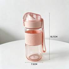 1個翻蓋直飲水壺,專為學生設計,防漏且易於清洗,內建便攜手把,適合學校和戶外露營 - 淺粉色 - 查看 5