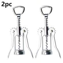 1 pièce Ouvre-bouteille de vin à aileron manuel, ouvre-bouteille multifonction en alliage de zinc, design à levier, convient pour le vin, les boissons, les jus, la bière, Halloween, les fêtes, les réunions à la maison - Argent - Voir 15