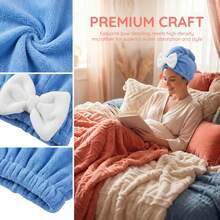 This Hair Drying Cap Is Quick-Drying, Features A Cute Bow Design, And Is Highly Absorbent And Quick-Drying. It Easily Wraps Around Long Hair, Preventing Heat Damage From A Hairdryer, And Is Comfortable To Wear. - Multiple Styles - View 8