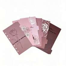 6pcs Prologue Of Roses Binder Dividers - A5/A6 Loose-Leaf Refill Pages With 6-Hole Punch Suitable For Journals, Planners, Supplies, Office Organizers, Cardboard Sheets Compatible For Binders School Supplies - Loose-leaf Divider - View 7