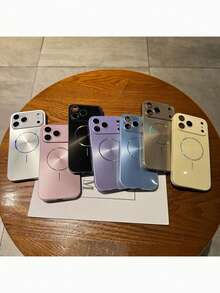 奢華亮面 CD 圖案極光矽膠手機殼，支援磁吸無線充電，適用於 iPhone 17 Pro Max, 17 Pro, 17, 16 Pro Max, 16 Pro, 16, 16, 15 Pro Max, 15 Pro Max, 15 Pro, 15, 14 Pro Max, 14 Pro, 14, 13 Pro Max, 13 Pro, 13 - 淡紫色 - 查看 3