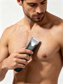 Multi-Purpose Body Hair Trimmer,Hair Clipper,Men's Body Groomer - USB Rechargeable With Long Strip Push-Button Design, Compact & Easy To Use - Black - View 2