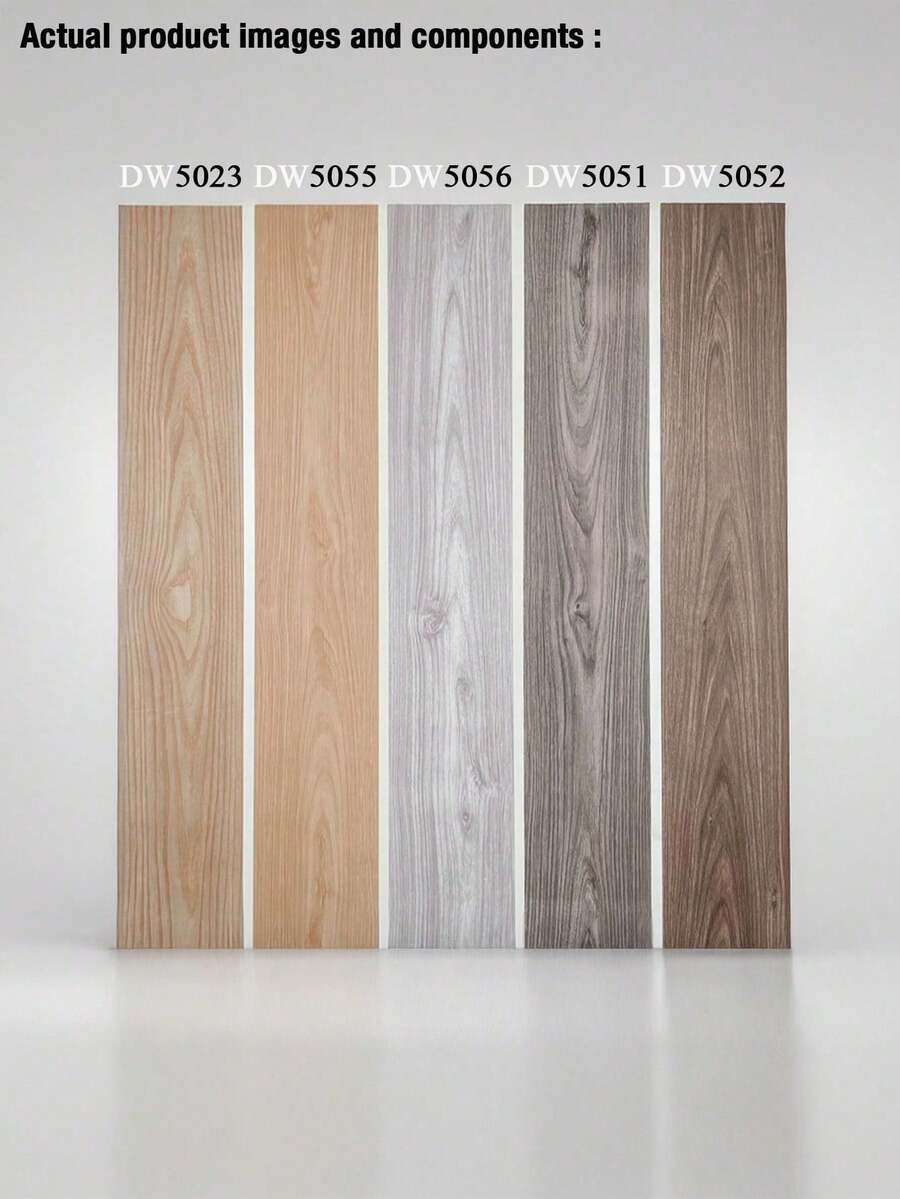 1 Pack 2pcs Wood Grain Self-Adhesive PVC Flooring, Formaldehyde-Free, Self-Laid Plastic Flooring For Concrete Floor, Living Room And Bedroom - DW5052 - View 1