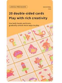 1 Set Fun Pixel Block Puzzle With Instruction Cards, 3D Thinking Training For Toddlers, Wooden Puzzle For Kids, Logic Educational Early Learning Building Blocks Toy - Multicolor - View 8
