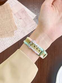Hand-Woven Band, Compatible With Series 1-10 And SE/Ultra, Fits 38mm-49mm, Breathable And Comfortable, Fashionable Unique Design - Avocado Green - View 4