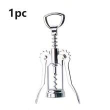 1 pièce Ouvre-bouteille de vin à aileron manuel, ouvre-bouteille multifonction en alliage de zinc, design à levier, convient pour le vin, les boissons, les jus, la bière, Halloween, les fêtes, les réunions à la maison - Argent - Voir 12