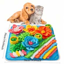 Alfombra de olfateo para mascotas, alimentador lento, adecuada para perros, gatos, conejos, alfombra de alimentación de golosinas para mascotas, 15.4 X 15.4 pulgadas, adecuada para mascotas pequeñas y medianas, alfombra de olfateo de fieltro de lana para perros, alfombra de forrajeo para conejos, alivia la ansiedad, con base antideslizante - Multicolor - Ver 18
