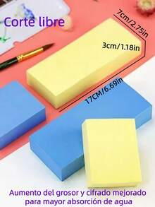 1 Piece Of Super-Absorbent Foam, High-Density Design With Small Pores | Ideal For Removing Acrylic And Watercolor Paints | Multifunctional Cleaning For Kitchen And Bathroom | Reusable - 17cm*7cm*3cm - View 3