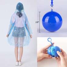 Adult Emergency Raincoat Keychain Compressed Ball Portable Waterproof Disposable Rain Poncho Lightweight Unisex Raincoat Outdoor Sports Cycling Hiking Camping Climbing Travel Amusement Park Rainy Day Essential Thickened Transparent Long Cape - Multiple Styles - View 5