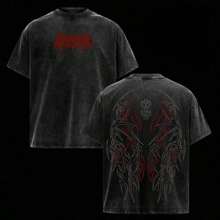 Loose-Fitting With A Vintage Effect, Thick Cotton Fitness Top, Unisex Clothing With A Dark Aesthetic, Soft And Loose Fit For Training And Exercise, Men's Clothing, Men's T-Shirts. - 黑色 - 查看 1