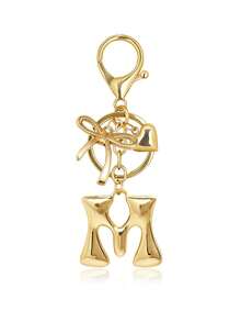 Sparkling Initial Letter Keychain With Heart And Bow Decoration, Stainless Steel Letter Key Ring For Handbags, Fashionable Alloy Keychain Ring, Bag Backpack Charm Car Key Fob, Perfect Accessory For Women's Daily Use, Couple Gift, Classic Simple Keychain, Decoration, Bag Accessory, Suitable For Friends, Family, Couples, Girlfriend, Important Gift, Holiday Souvenir - Multicolor - View 13