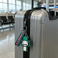 MINISO Minecraft Pixel Adventure Keychain, Colorful Game-Themed Pendant With Matte Finish, Multifunction Backpack Charm, Fashion-Forward Handbag Accessory, Travel-Ready Retro Cube Decoration - Style 1 - View 5