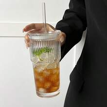 1個玻璃咖啡杯附蓋，精緻光滑工藝，圓潤舒適手感，易於抓握不刺激，簡約優雅設計，上相且視覺吸引力強 - 彩色 - 查看 11