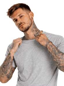 Men's Basic Casual Plain T-Shirt In Premium Combed Cotton, Sizes S To XL - Light Grey - View 4