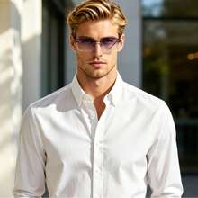 One Pair Frameless Decor Eyewear, Minimalist Sleek Silhouette With Ultra Lightweight And Skin-Friendly Design For All-Day Cozy Wear, Boasting Neat Streamlined Look And Timeless Versatile Charm That Easily Matches All Daily Outfits For Young Men And Women. Suitable For Summer Seaside Beach Leisure, Graduation Season Ceremony, Travel Holiday Getaway, Outdoor Camping Vacation Gathering, Daily Commute, Casual Party And Photoshoot Occasions, 2026 New Refined Decorative Eyewear Accessory - Màu tím - Xem 2