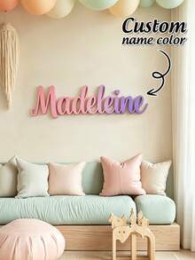 1pc Customized Wooden Name Plate, Suitable For Weddings, Bridal Shower, Personalized Home Decor, Background Decoration, Parties, Valentine's Day And Other Occasions, Engraved With Exquisite Patterns, High Quality Customization - Style 4 - View 1