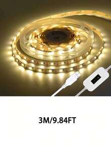 Luz LED Inteligente 2835 con Retroiluminación LED Deportiva USB 5V, Interruptor de Sensor de Escaneo Manual, Luz de Sensor de Escaneo Manual Decorativa, Adecuada para Dormitorio, Fiestas Navideñas Familiares, Cocina, Decoración de Armario. - Blanco - Ver 15