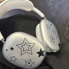 1 Pair Black Star Pattern Transparent Protective Case Compatible With Apple Max Over-Ear Headphones - Multicolor - View 4