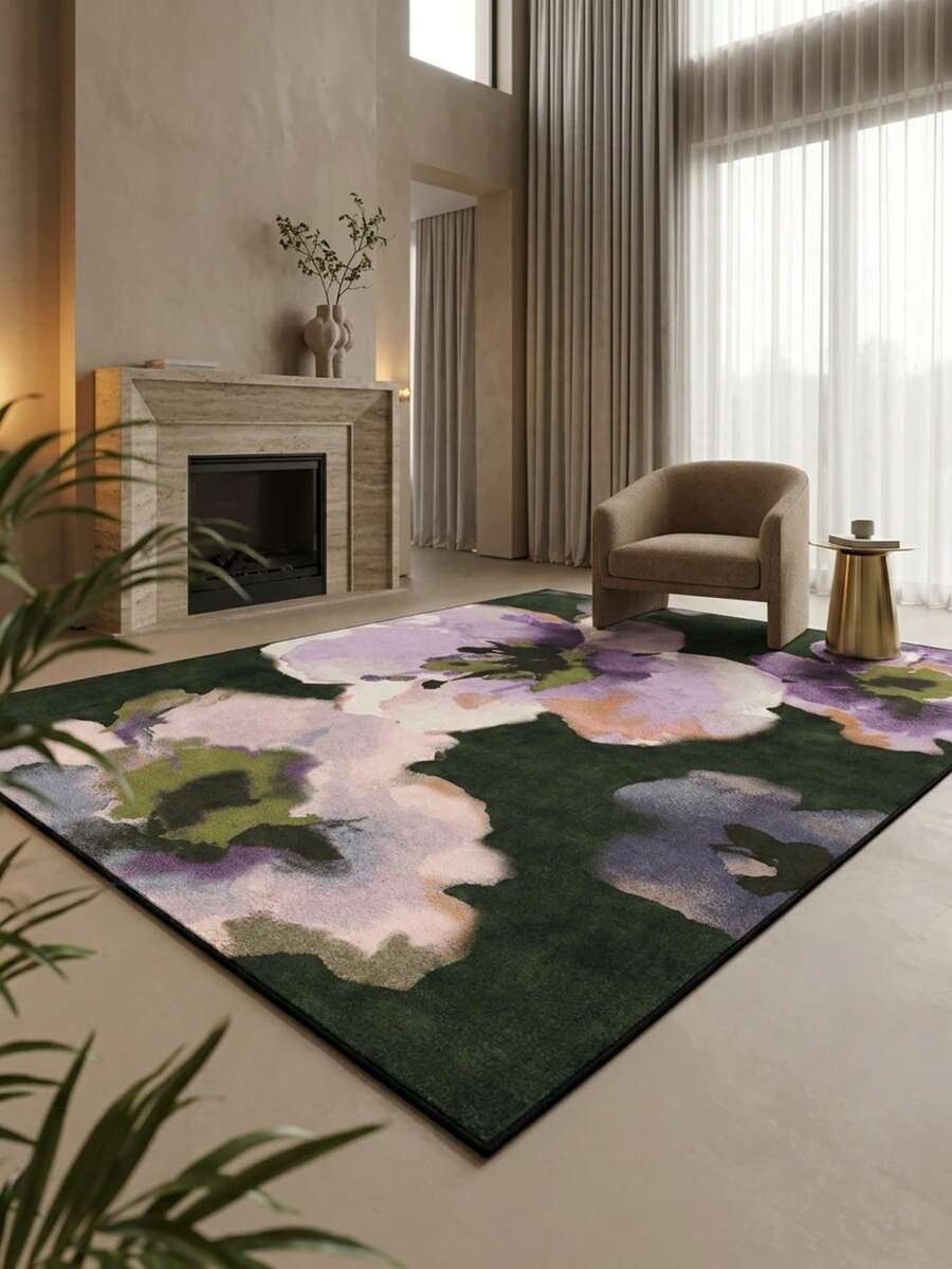 1件地板墊/地毯(地毯、地毯、區域地毯、浴室墊、浴室地毯、門墊),現代美學INS風格古典油畫花卉 - 柔軟仿羊絨地毯,適用於浴室、廚房、入口、走廊、床邊、客廳、臥室等,四季可洗地板墊,家居裝飾 - 彩色 - 查看 1