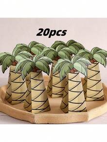 1-80pcs 10.5x5x14cm Middle Eastern Pyramid Gift Box - Green Foil Palm Design, Reusable For Candy, Chocolate, Incense, Ramadan Eid & Arabian Nights Party Favors - View 12