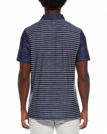 Ben Sherman Mélange Stripe Colorblock Tech Jersey Polo Shirt - Hải quân - Xem 3