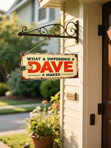 لافتة خشبية مسطحة الأبعاد بتصميم عتيق "Dave's Difference" متينة - ديكور جداري أحمر وأبيض بطراز المزرعة مع اقتباس فكاهي، هدية مثالية، تصميم مسطح ثنائي الأبعاد، ديكور المكتب | ديكور ممتع | لافتة خشبية، ديكور فن جداري، تأتي مع حبل جوت، سهلة التعليق - متعدد الألوان - مشاهدة 5