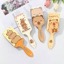 1pc Capybara Pattern Cushion Hair Brush, Scalp Massage Detangling Hair Comb, Cute Cartoon Capybara Air Cushion Brush, Anti-Static Smooth Hair Air Cushion Comb, Scalp Massage Comb, Portable Home Styling Comb, Soft Healing Style Hair Care Comb - Multicolor - View 6