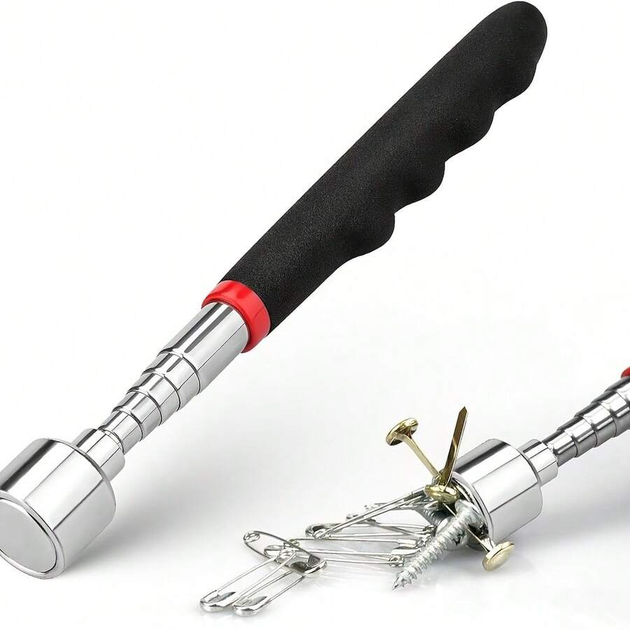 16lb Schwerlast Teleskop Magnetischer Greifer mit Magnetspitze - Verstellbares Magnetisches Bergungswerkzeug für Muttern, Bolzen, Schrauben, Schlüssel, Metallsplitter - Metalloberflächen, Werkstatt und täglicher Gebrauch, langanhaltend Magnetstab - 16 Pfund Glatze - Übersicht 1