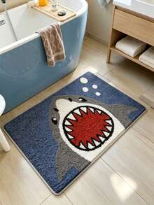 1pc Big Mouth Shark Bath Mat, Bathroom Rug, Doormat, Small Rug, Carpet, Floor Mat, Home Decor, Area Rug, Outdoor Mat, Bedroom Carpet, Washable Rug - Multicolor - View 1