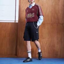 Adidas Originals Men's Short-Sleeve T-Shirt, Stylish, Comfortable, Retro Striped V-Neck Pullover Polo Shirt KY2193 - Burgundy - View 4