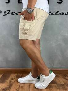 Khaki Cargo Shorts - Khaki - View 6