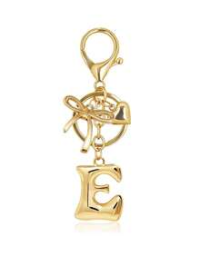 Sparkling Initial Letter Keychain With Heart And Bow Decoration, Stainless Steel Letter Key Ring For Handbags, Fashionable Alloy Keychain Ring, Bag Backpack Charm Car Key Fob, Perfect Accessory For Women's Daily Use, Couple Gift, Classic Simple Keychain, Decoration, Bag Accessory, Suitable For Friends, Family, Couples, Girlfriend, Important Gift, Holiday Souvenir - Multicolor - View 17