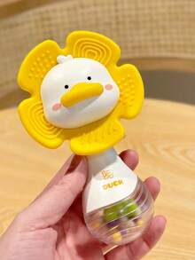 2-In-1 Baby Rattle Teether Toy, Cute Duck & Rabbit Soft Silicone Teether Rattle, Suitable For 0-12 Months Infants, Tummy Time, Nursery, Stroller, Car Seat Sensory Toy, Perfect Baby Shower, Newborn, 1st Birthday Gift - Multicolor - View 12