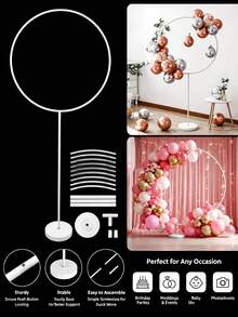 1 Set Kit de Soporte para Globos 3D Redondo, Incluye Base Adhesiva y Accesorios para Globos, Adecuado para Componentes de Soporte de Globos Estables en Escritorio, Perfecto para Decoración de Fiesta de Cumpleaños, Palos y Copas para Globos Fáciles de Ensamblar DIY, Estante de Exhibición Transparente - Multicolor - Ver 2