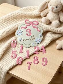 Runde Holz-Meilensteinkarten-Set für Babys, 1-12 Monate Säuglings-Wachstums-Meilenstein-Markierungen, Neugeborenen-Geburts-Erinnerungskarten, Schwangerschafts-Reise-Andenken-Anhänger, Baby-Fotografie-Requisiten, geeignet für Babyparty, Weihnachten und Neujahrs-Babygeschenke - Verschiedenfarbig - Übersicht 9