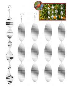 3件組不鏽鋼戶外鳥類驅除套裝，旋轉盤戶外鳥類威懾器，戶外裝飾，鴿子驅除器，花園裝飾，防止鳥類靠近房屋、窗戶、露台、院子和門廊的裝置 - 魚骨旋轉驅鳥片 - 查看 2