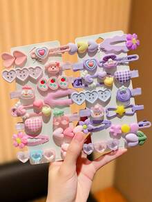 28/14pcs Multi-Color Capybara Hair Clips Suitable For All Occasions, Cute Girls Hair Clips - Multicolor - View 3