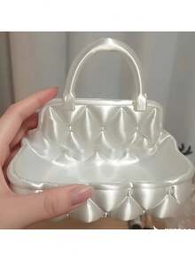 1pc Desktop Jewelry Storage Basket, Suitable For Rings, Necklaces, Earrings. Handbag Style Design. Gift For Women - Suitable For Vanity, Sink And Bedroom. - Multicolor - View 6
