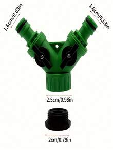 1/2" To 3/4" Y-Shaped Water Diverter, Hose Splitter, Garden Faucet 1-To-2 Adapter, Water Distributor With Valve, Suitable For Watering Guns And Washing Machine Faucets, Bathroom Accessories, Kitchen Accessories, Home Accessories, Outdoor Garden Decor - A - View 6