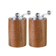 1個/2個/3個裝 手動實木四川花椒黑胡椒研磨器 家用海鹽胡椒粉研磨瓶 手搖胡椒磨 - 棕色 - 查看 8