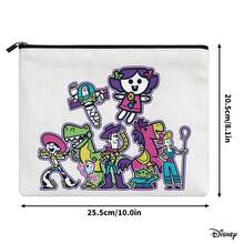 Disney Toy Story Characters Canvas Organizer Pouch, Vibrant Group Silhouette Design, Large Capacity Bag For Daily Toiletries & Makeup - 10 X 8.1 Inches - View 5