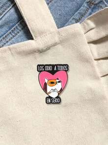 "Los Odio A Todos En Serio" Enamel Pin, Sassy Spanish Cat Brooch, Funny Meme Lapel Pin - Multicolor - View 4